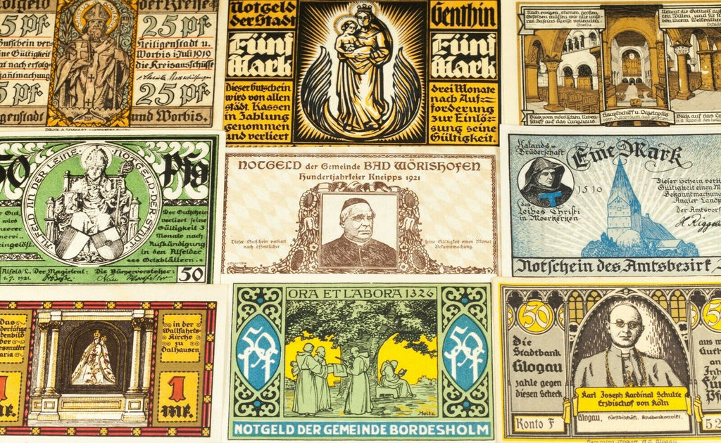 1920's Germany Notgeld Money 25pc Religion - Gernrode, Kevelaer, Wismar