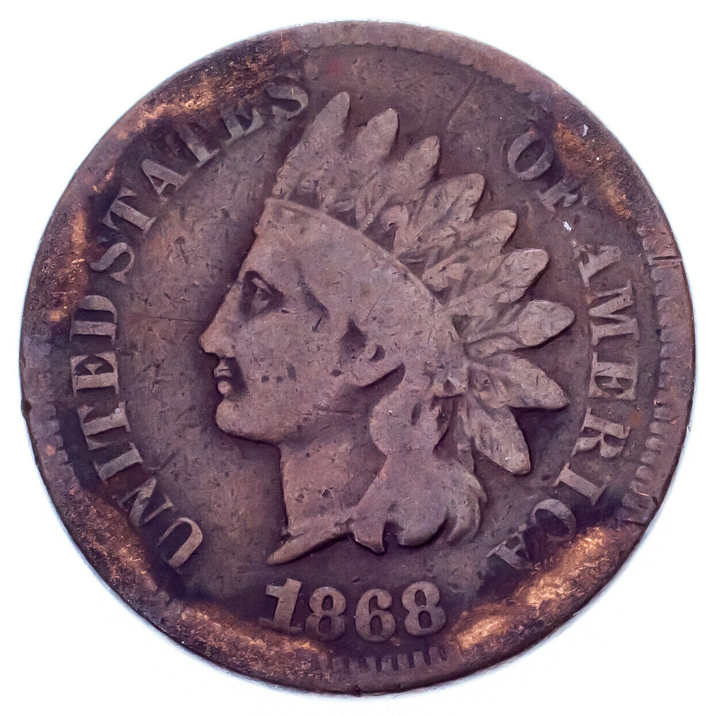 1868 1C Indian Cent in Good Condition, Brown Color, Full Strong Rims