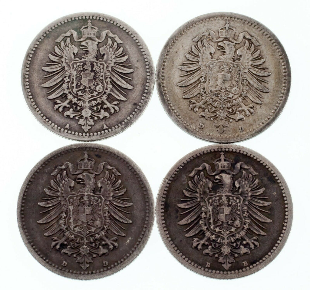 1875-1876 Germany 50 Pfenning Coin Lot of 4 (VF-XF) KM# 6