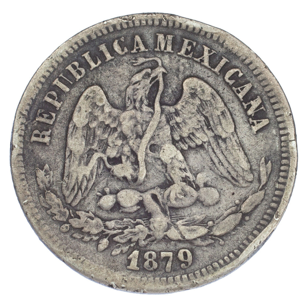 1879Ho A Mexico 25 Centavos Coin (Very Fine, VF Condition) KM 406.6