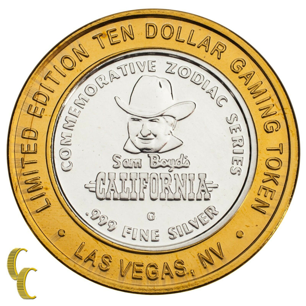 Sam Boyd's Las Vegas $10 Gaming Token Year of the Boar 999 Fine Silver