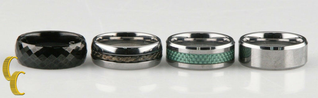 Tungsten & Titanium Band/ Ring, Lot of 4  Sizes 7 3/4 to 9