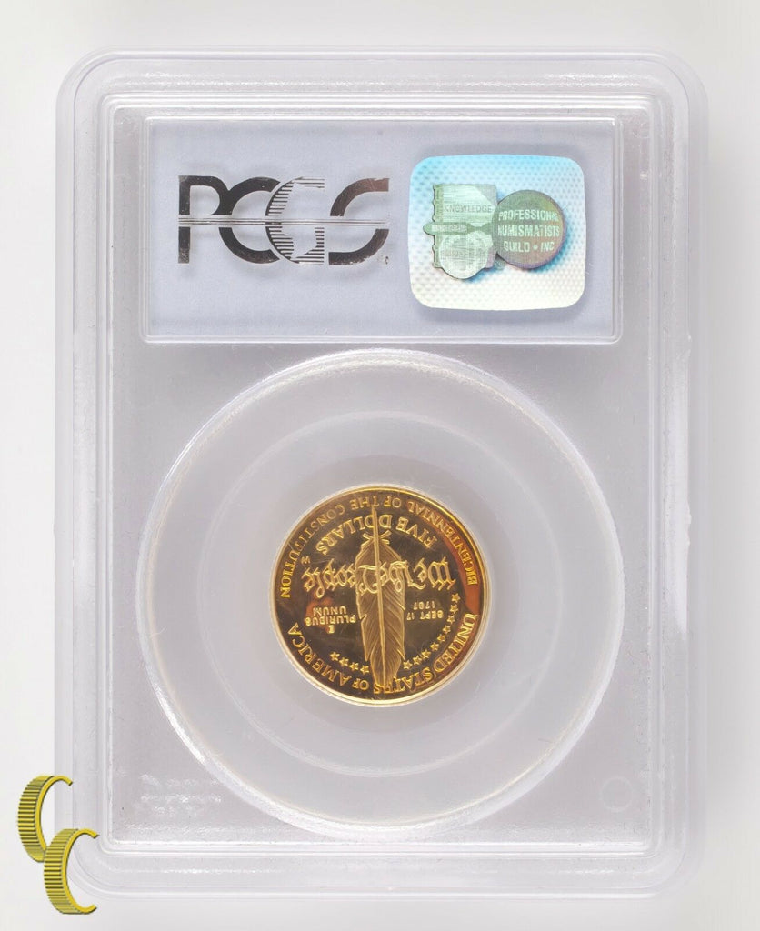 1987-W G$5 Constitution Gold Commemorative Graded by PCGS as PR-69 DCAM