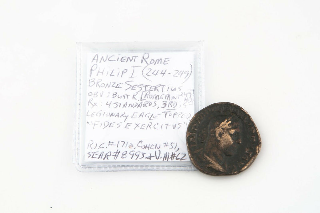 244-249 AD Rome Bronze Sestertius Coin aVF Philip I Very Fine Sear#8993 RIC#171a