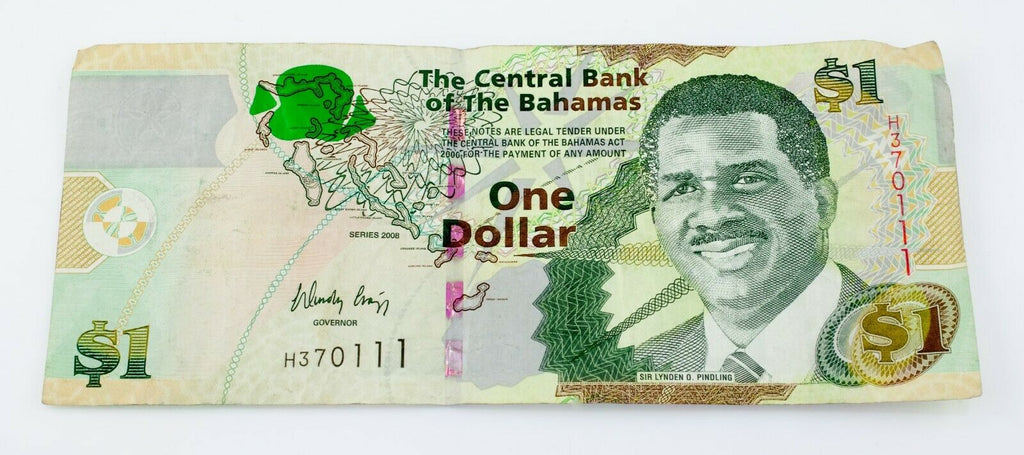 Three (3) Bahamas 1 Dollar Notes // 1996, 2002, 2008 Bills // XF-AU Conditions