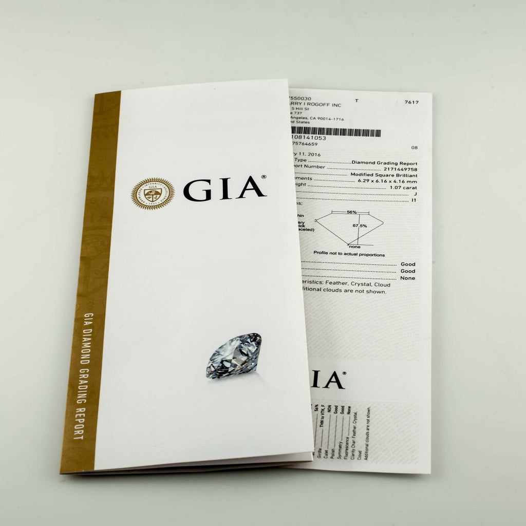 1.07 Carat Loose J / I1 Square Modified Brilliant Diamond GIA Certified