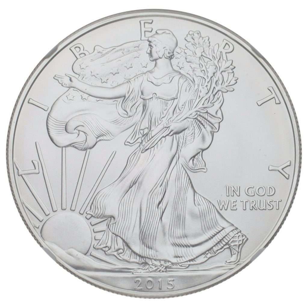 2015 $1 American Silver Eagle Graded by NGC as MS-70 First Day of Issue