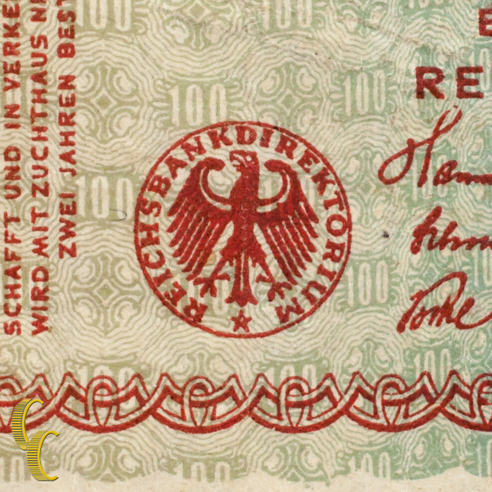 1923 Germany 100 Miliarden (VF) Very Fine Condition