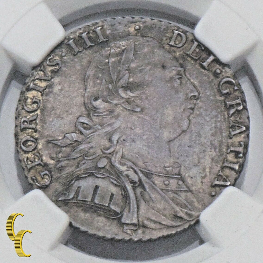 1787 Great Britain Shilling Hearts in MS 63 By NGC 1S Silver Coin KM-607.2