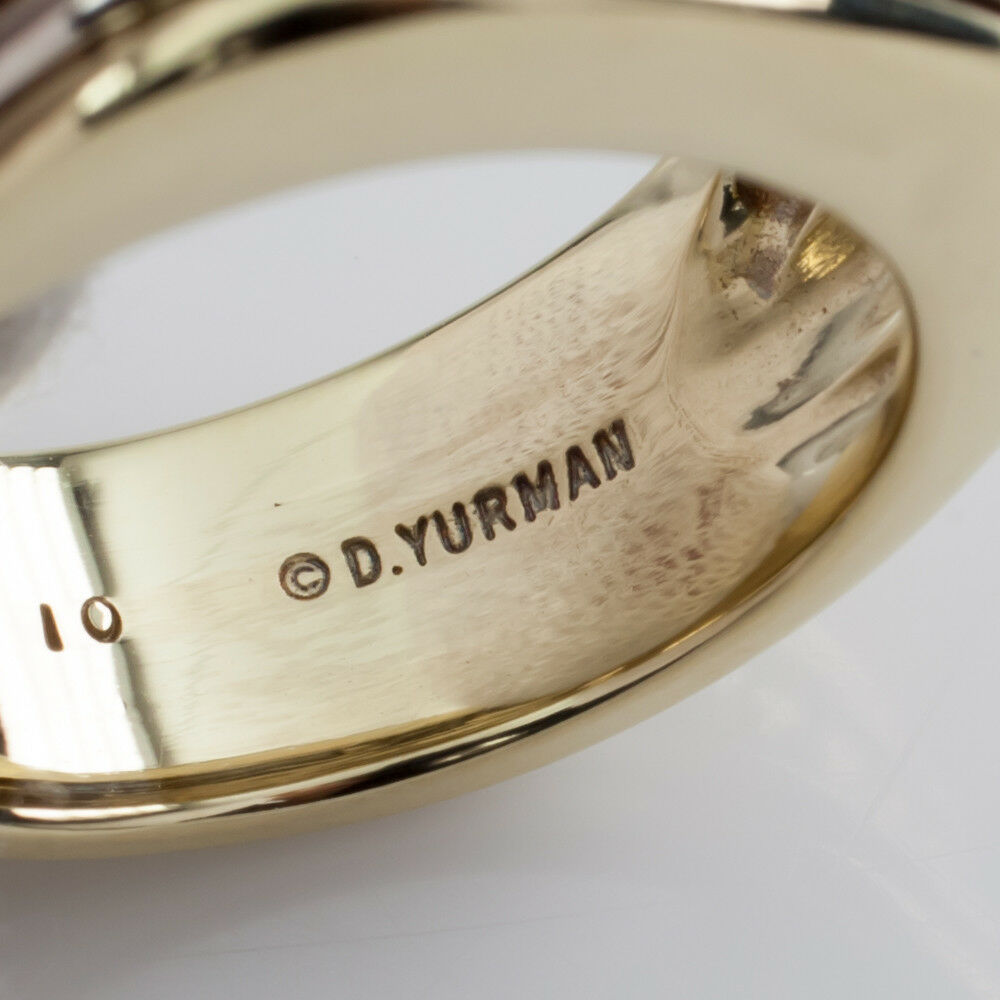 David Yurman Thoroughbred 18k Multi-Color Gold Cigar Ring Size 9.75
