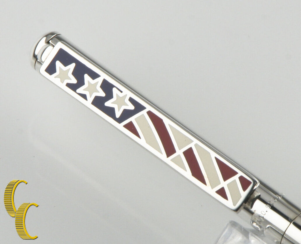 Tiffany & Co Sterling Silver .925 American Flag Patriotic Pen Great Gift!