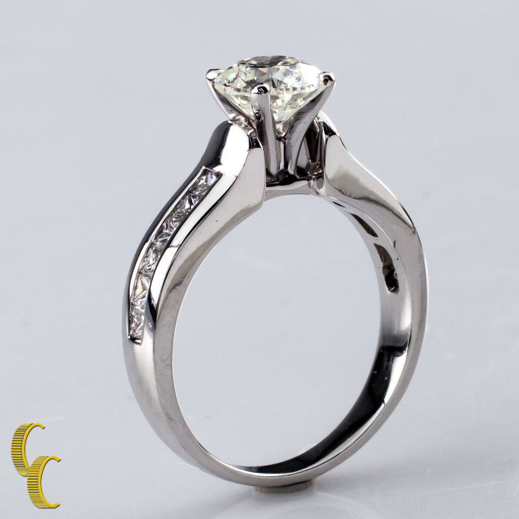 1.22 Carat Round Diamond 14k White Gold Engagement Ring Size: 6.5