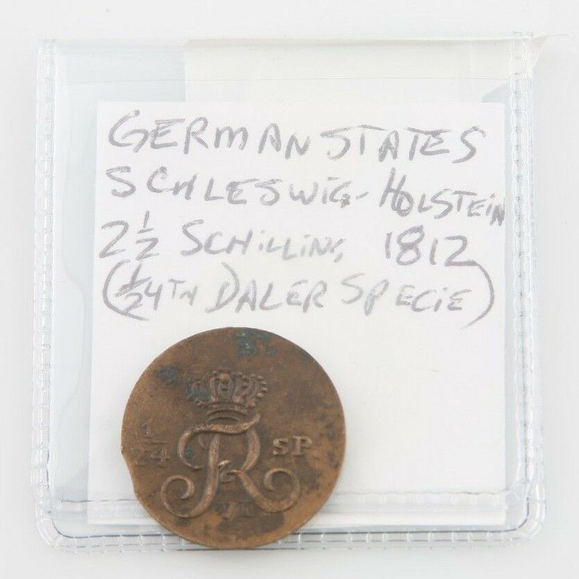 1812 German State Schleswig-holstein 2-1/2 Schilling 1/24 Daler Specie XF KM-150