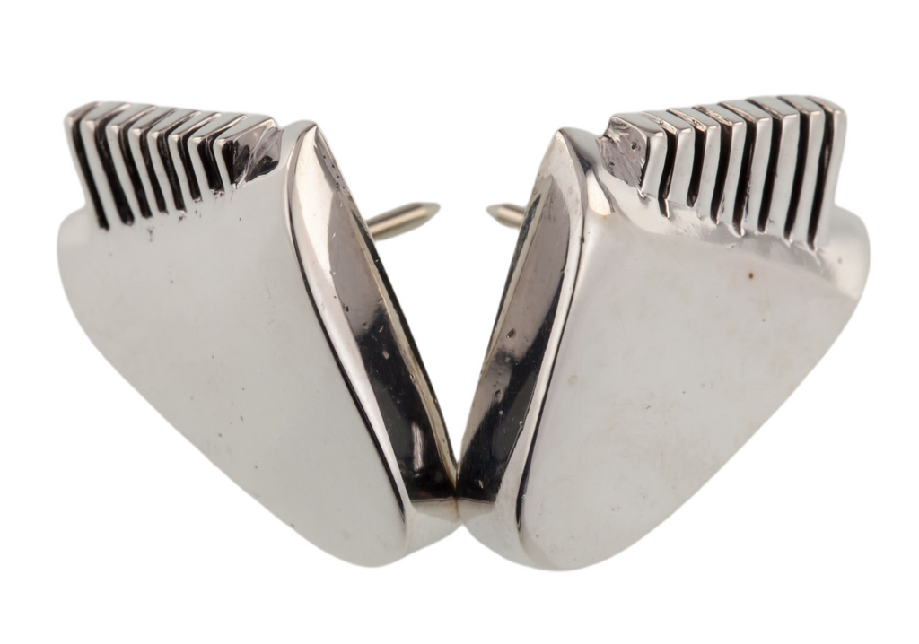 Sterling Silver Abstract Piano Stud Earrings No Backs