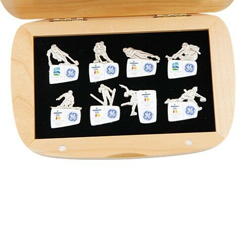 Set of 8 2010 Vancouver GE Sponsor Paralympic Pins with Original Case