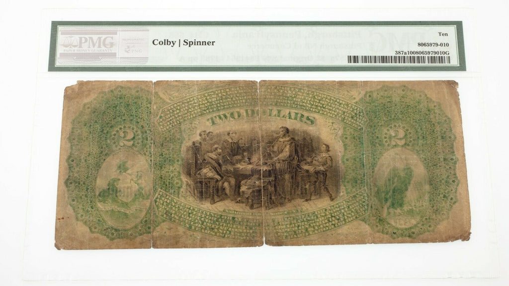 Lazy Deuce $2 Ch #668 National Currency Note Fr #387a Graded by PMG as VG 10