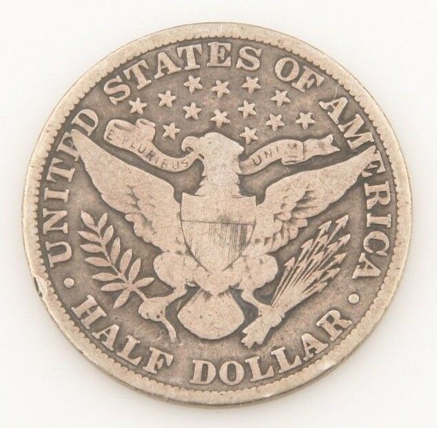 1909 US Barber Half Dollar Silver Coin (Fine) Philadelphia 50c 1/2 $ KM-116