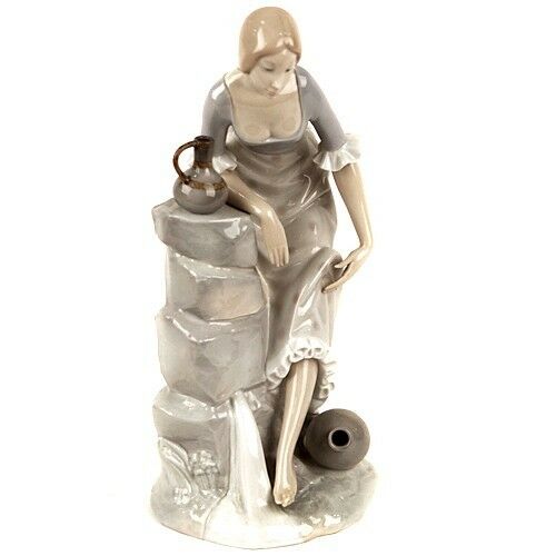 Lladro Nao "Girl With Water Jugs" Large Porcelain Figurine 13" Tall Great Gift
