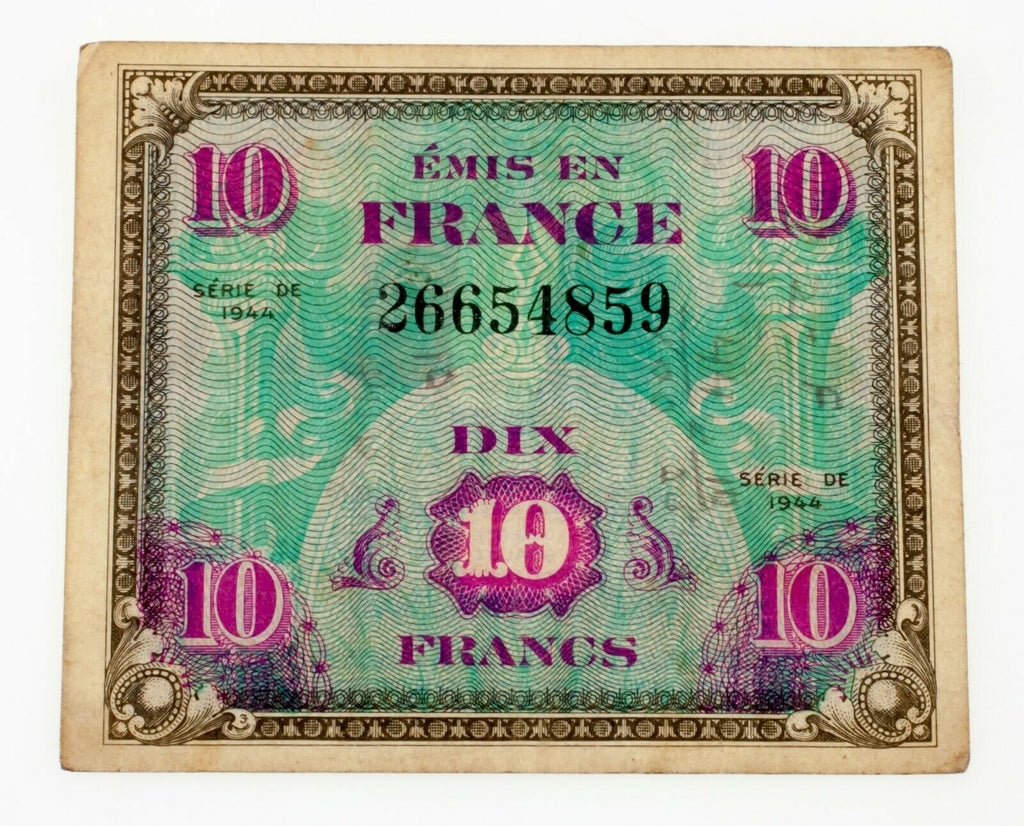 Lot of 6 France Notes Miscellaneous VF to XF Condition 1944 - 1985