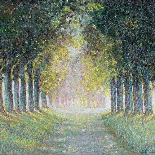 "Peaceful Road, Giverny, France" By Anthony Sidoni 1994 Signed Oil on Canvas