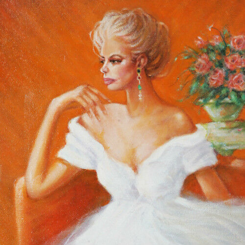 "Patiently Waiting" By Anthony Sidoni 2004 Signed Oil on Canvas 22"x17 1/2"