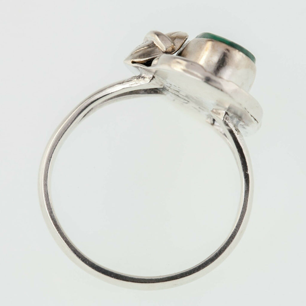 Mexico GF15 Sterling Silver Ring w/ Malachite Size 7.25