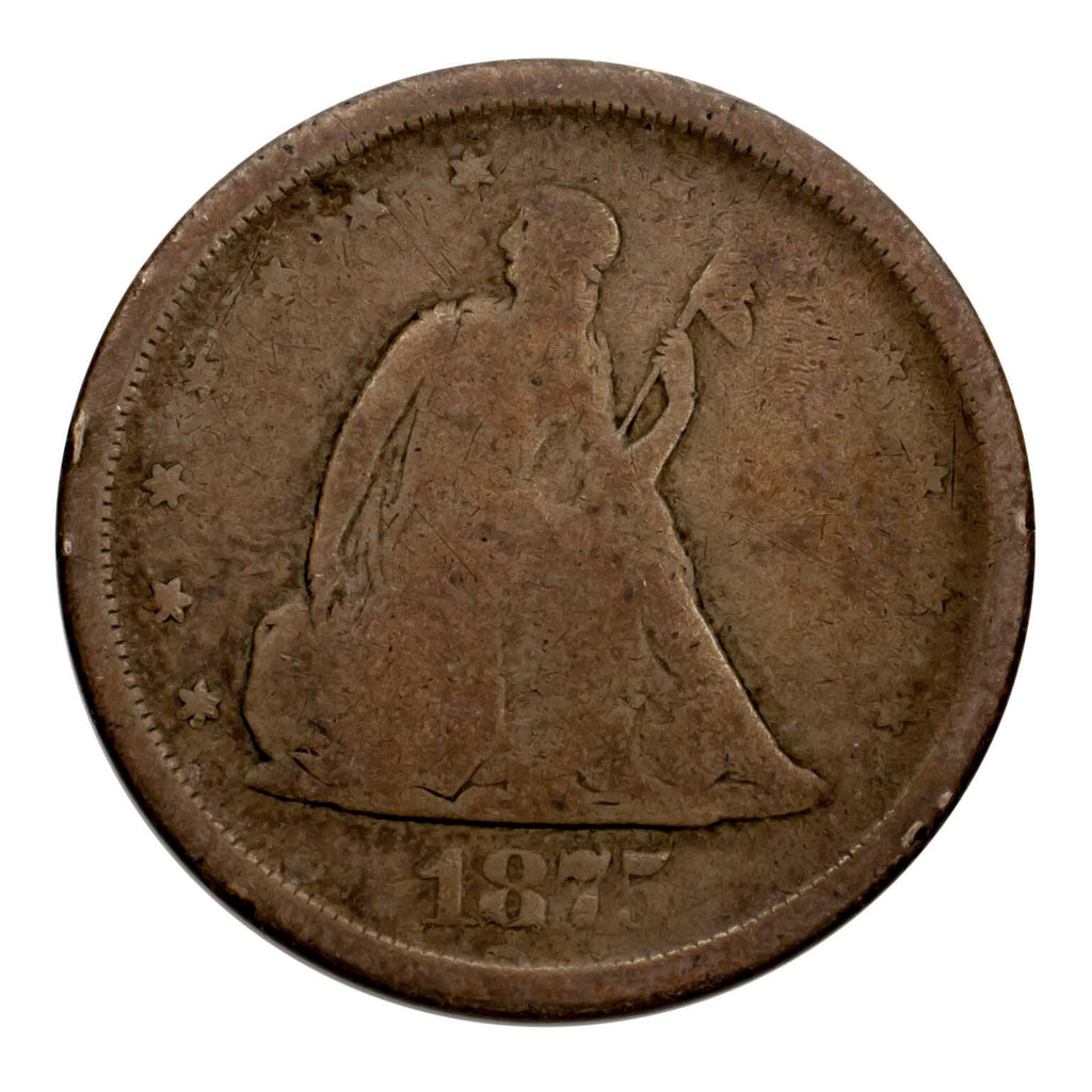 1875-S Silver Twenty Cent Piece 20C (Good, G Condition) Full Rims