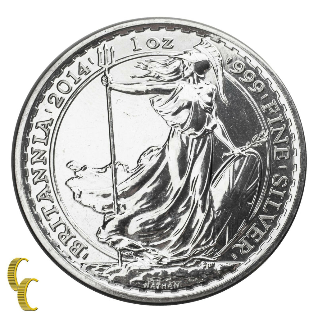 2014 Great Britain Britannia Silver 2 Pounds 1 oz (BU) Brilliant UNC Condition