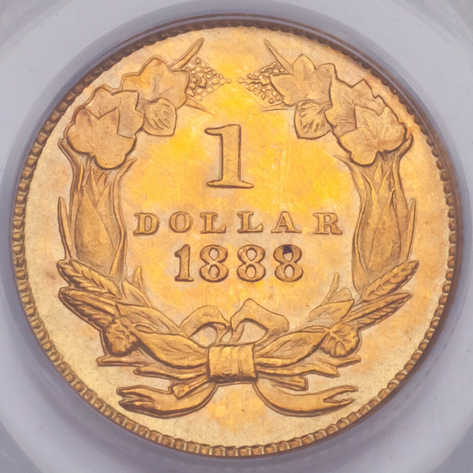 1888 G$1 Gold Indian Princess Graded by PCGS as MS63! Great US Gold Dollar!