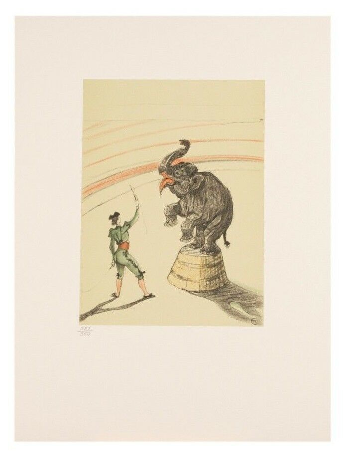 "Elephante in Liberte" by Toulouse Lautrec from "The Circus" Portfolio 1990