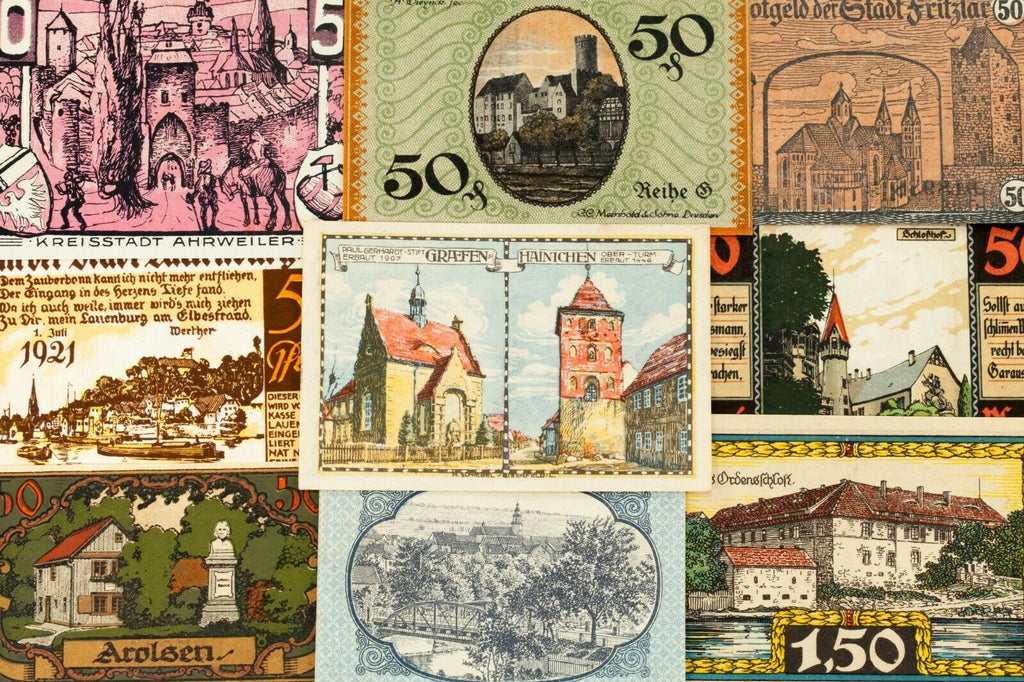 1920's Germany Notgeld (Emergency Money) 25pc - Barntrup, Berleburg, Laufen