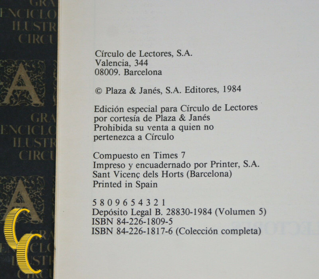 Spanish Encyclopedia "Gran Enciclopedia Illustrada Circulo" Circulo de Lectores