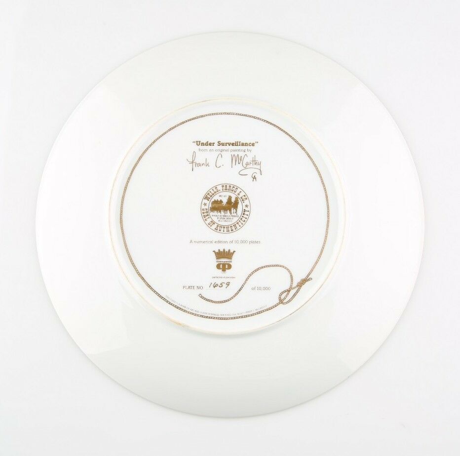 "Under Surveillance" Collector's Plate by Frank McCarthy Wells Fargo 1659/10000
