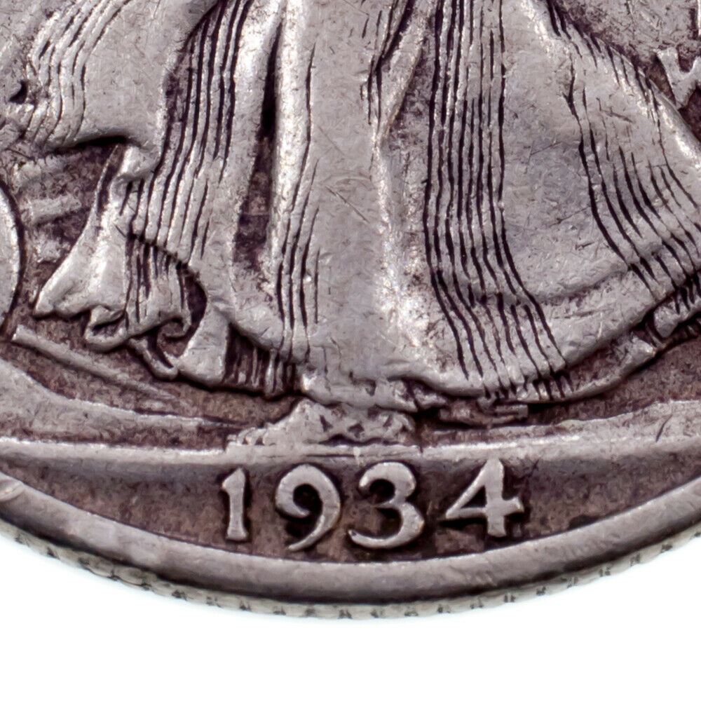1934-S 50C Walking Liberty Half Dollar in XF Condition, Natural Color