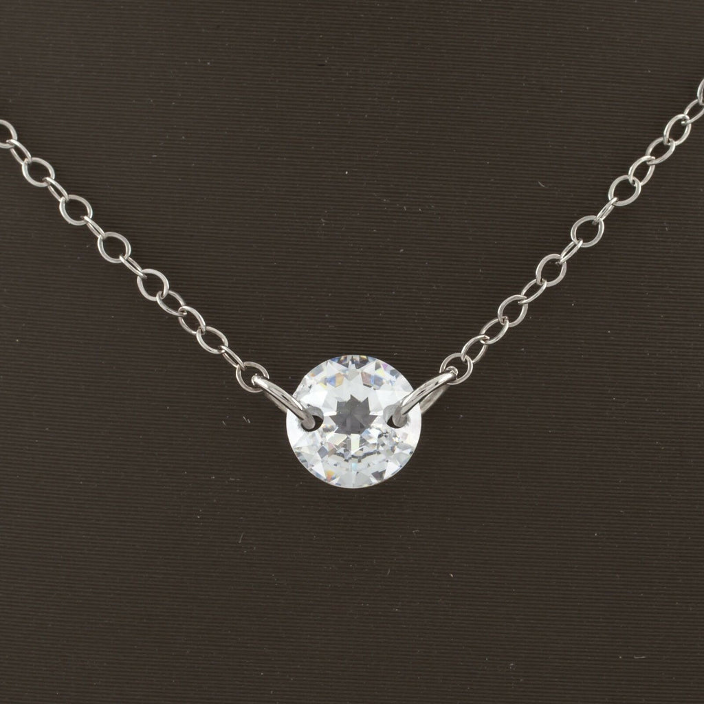14k White Gold JCM Gorgeous Cubic Zirconia by the Yard Necklace 20"