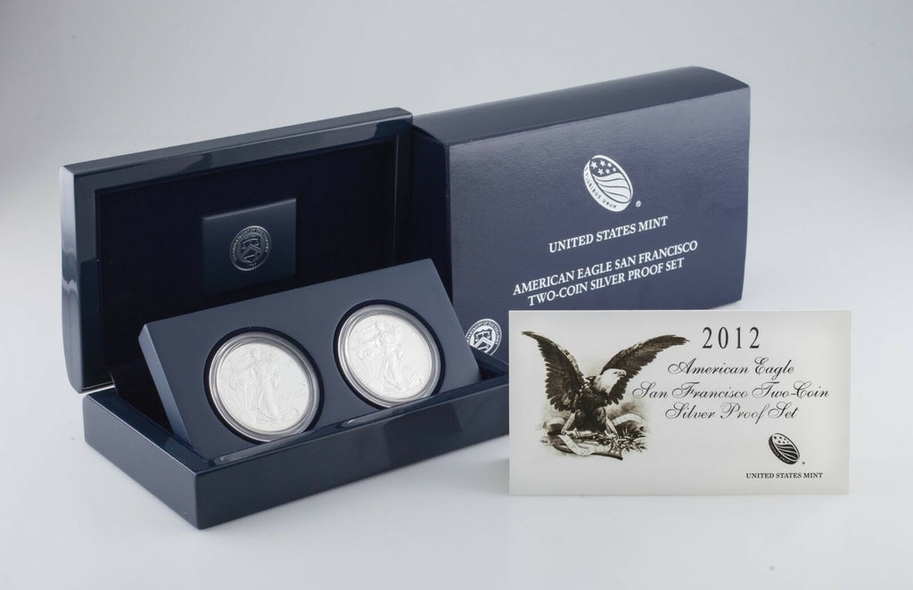 2012-S American Eagle West Point Two-Coin Silver Set w/ Box, CoA, and Case