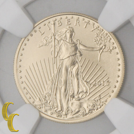 2015 $5 Gold 1/10 oz American Eagle Coin Narrow Reeds NGC MS-70 .900