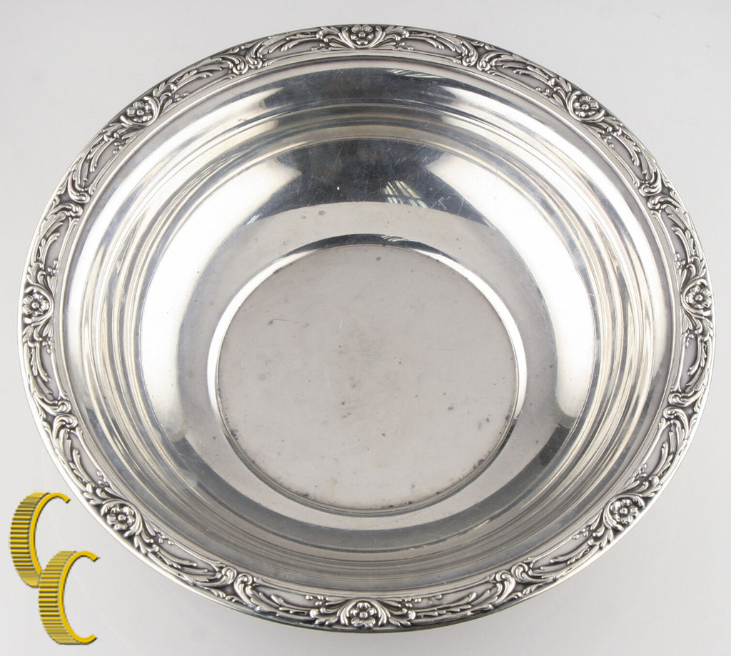 Reed & Barton Large Sterling Silver Bowl w/ Floral Rim X745 Minor Scratches