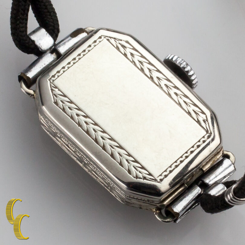 Hafis 18k White Gold Mechanical Hand-Winding Watch w/ Silk Cord Band