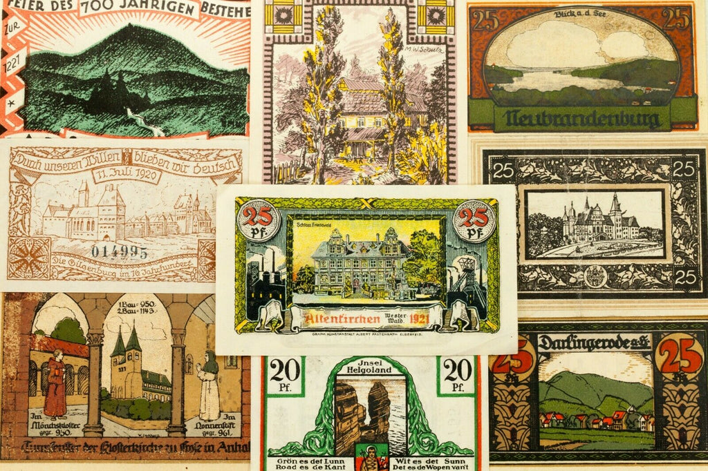 1920's Germany Notgeld (Emergency Money) 33pc - Bamberg, Greiz, Meiningen