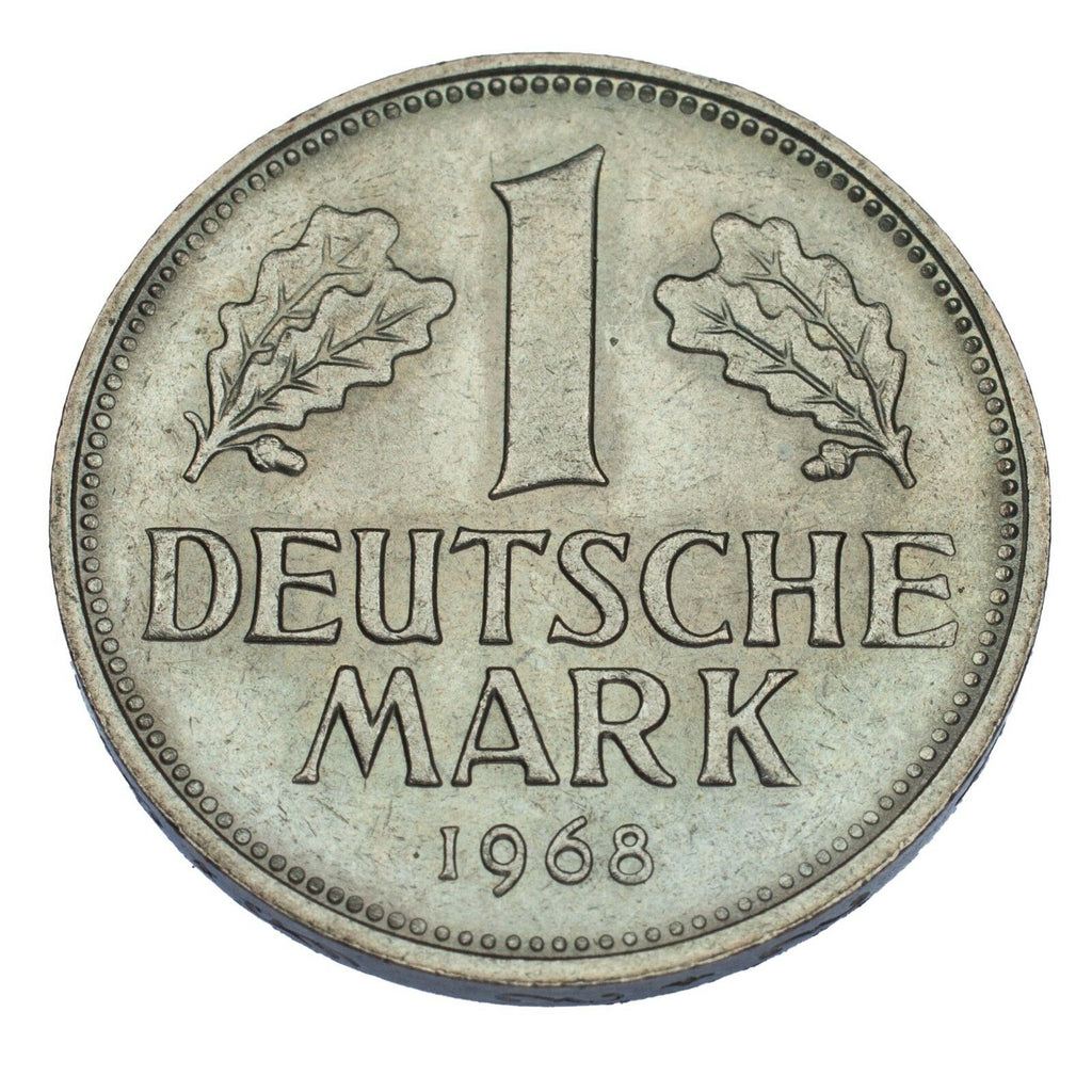 1968-F German 1 Mark Coin (BU Condition) Stuttgart Mint KM 110