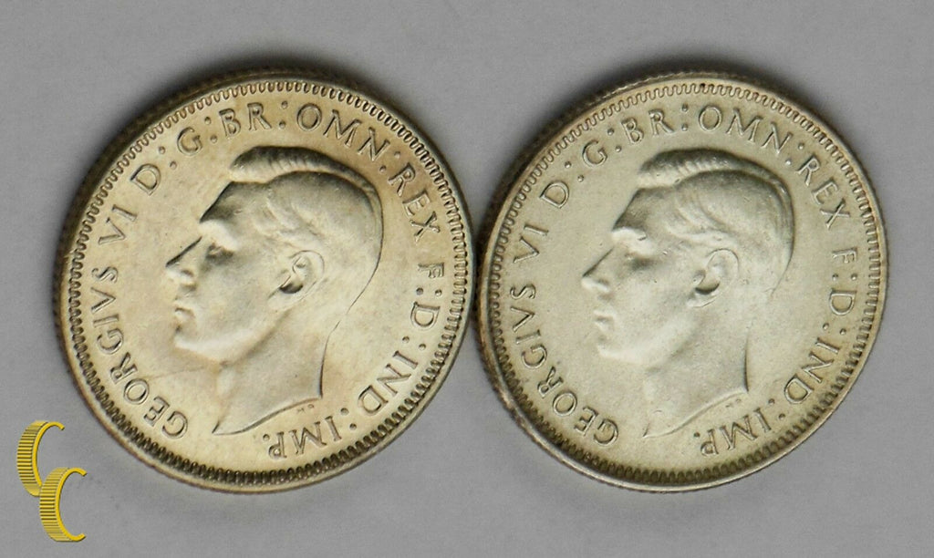 1941-43 Australia Shilling Silver Coin Lot of 2 KM# 39