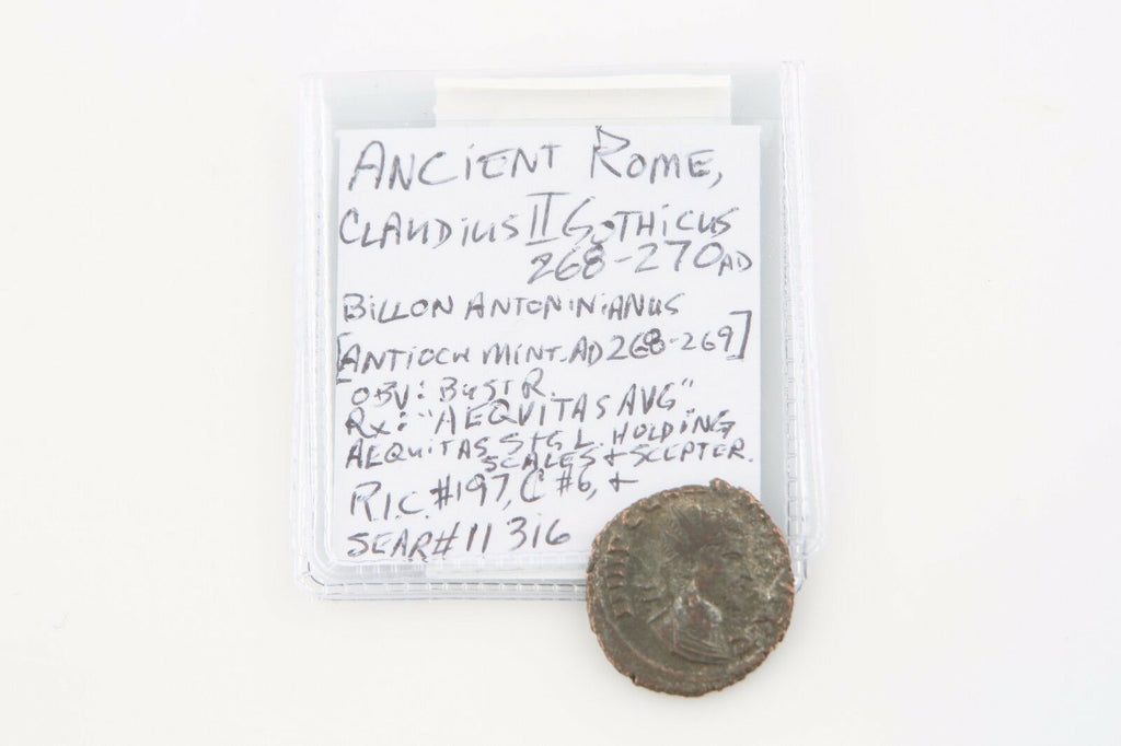 268-269 AD Roman Billon Antoninianus aXF Claudius II Gothicus Extra Fine S#11316