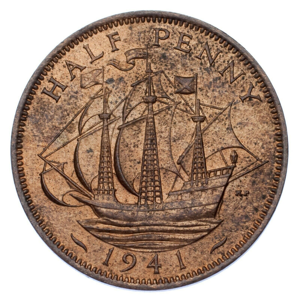 Great Britain 5-Coin Set // Pre-Decimal Coinage // Farthing Halfpenny Threepence