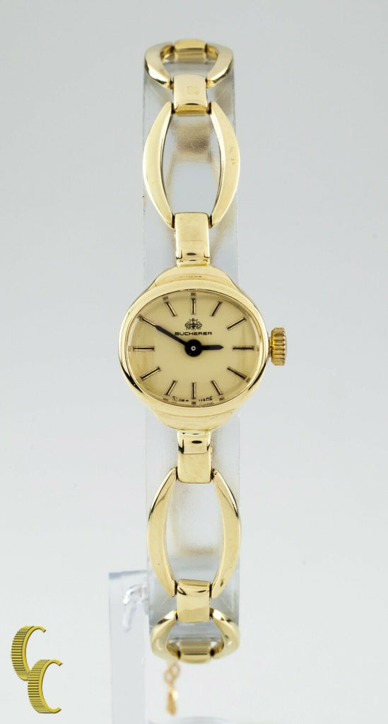 14k Yellow Gold Carl Bucherer Hand-Winding Watch w/ Fancy Link Band