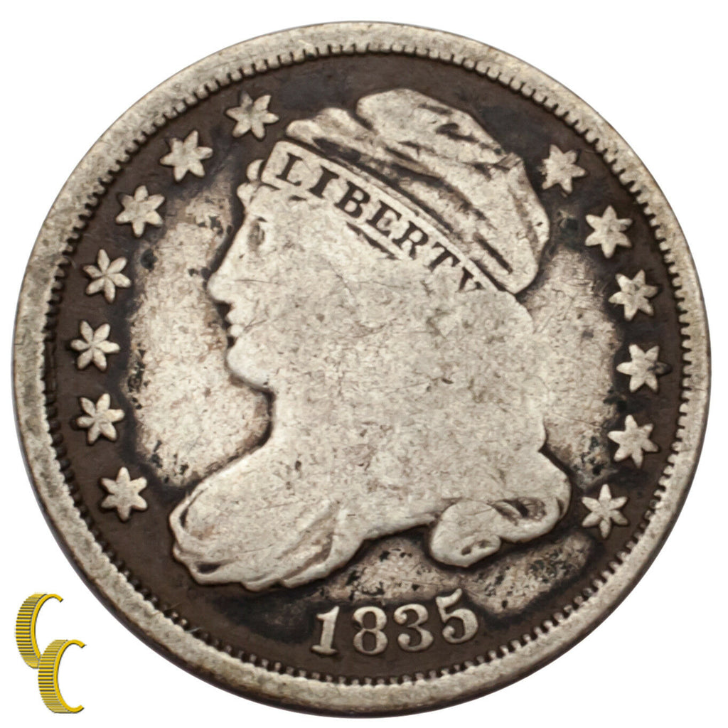 1835 Silver Capped Bust Dime 10C (Very Good, VG Condition)