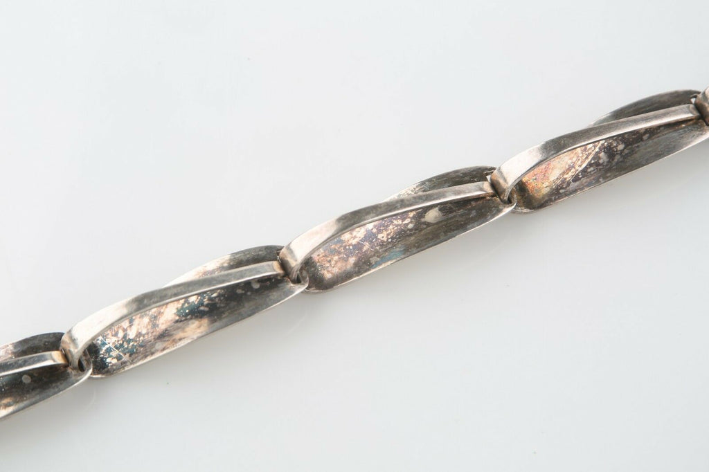 Georg Jensen Rare Vintage Modernist Sterling Silver Bracelet #187 Nice Patina