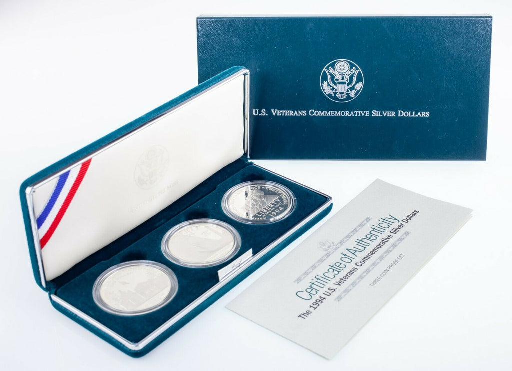 1994 US Veterans Commemorative Silver Proof Set w/ Box and CoA