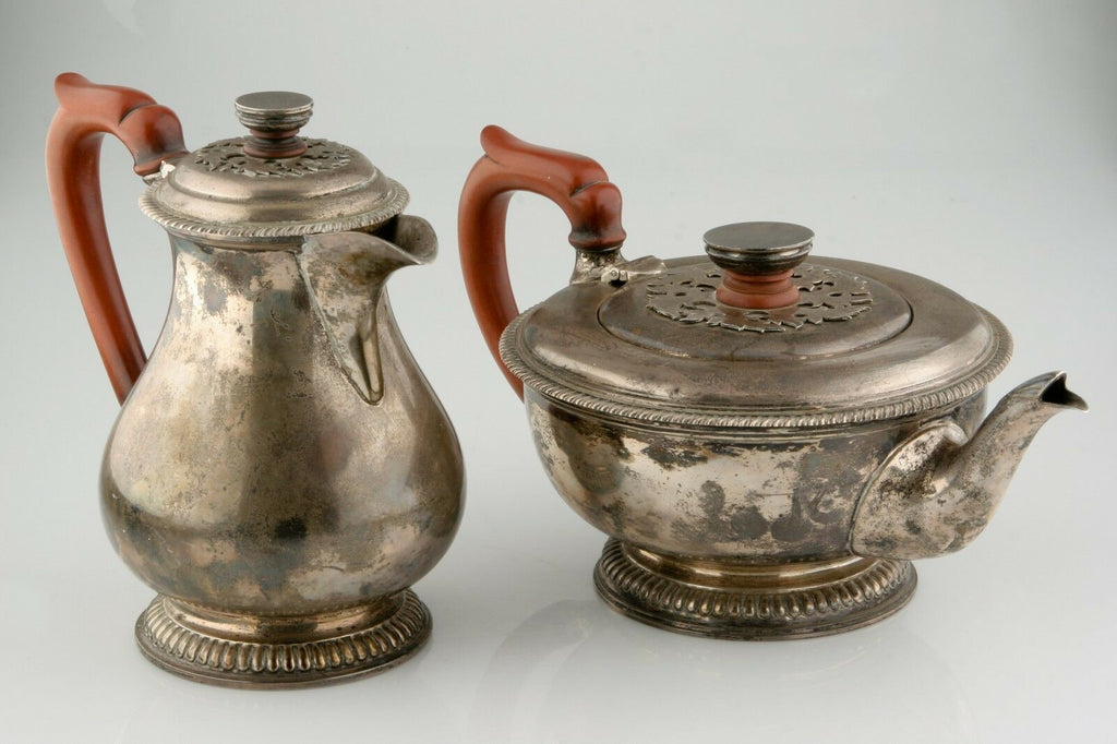 Harrods of London Silver Set Teapot & Pitcher (1916-1917) Red Handled RWB 1476gr