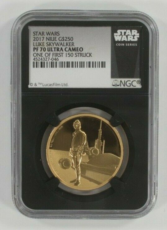 Star Wars Luke Skywalker 1 Oz. Gold and Silver Set NGC PF70 Ultra Cameo w/ CoAs